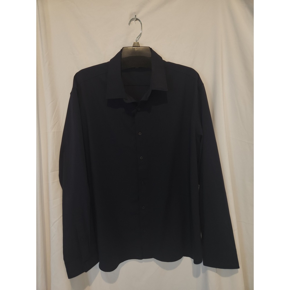 Mercer + Mettle Mens 2XL Navy Blue Long Sleeve Button Down Dress Shirt